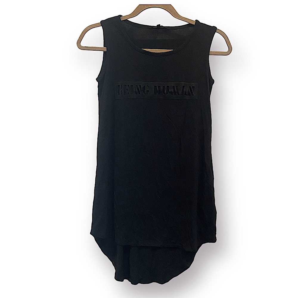 BEING HUMAN Laser Cut Graphic Muscle Tee XS